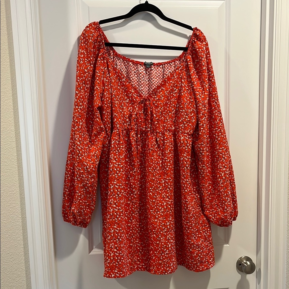 Wild Fable Red and White Floral Dress